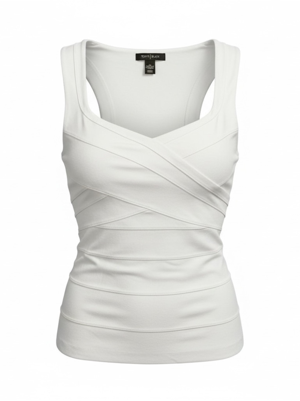 White House Black Market White Sleeveless Bandage-Style Tank